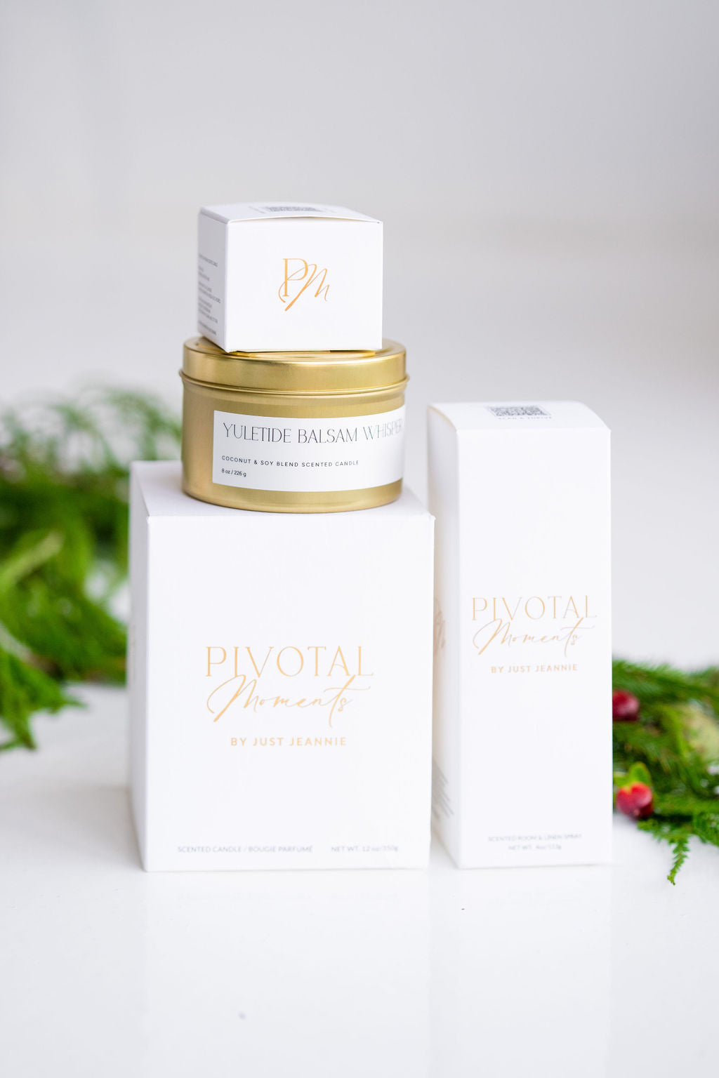 Yuletide  Balsam Whisper and Berry & Bough holiday candles