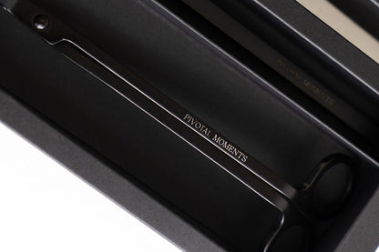 Pivotal Moments etched on a black candle trimmer